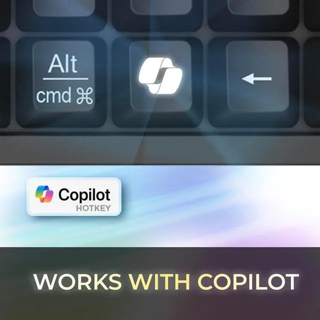 Alt view image 5 of 7 - Adesso EasyTouch 610 Mechanical Compact Keyboard with Copilot Hotkey, Blue Switches, Wired USB, Multimedia Keys, and Large Print for Enhanced Visibility | Compatible with Windows, macOS, Linux