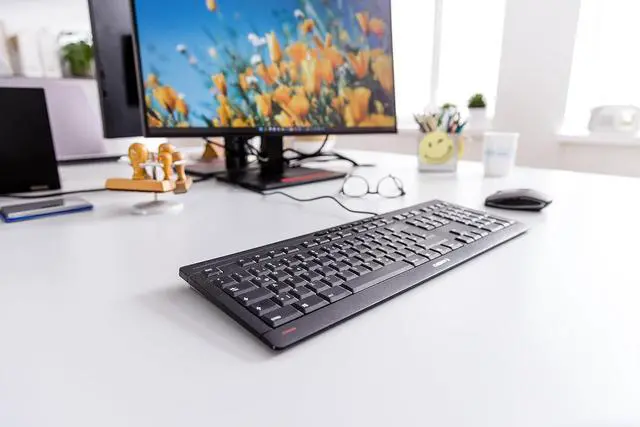 Alt view image 6 of 6 - CHERRY Stream Keyboard, Wired Keyboard, Pan Nordic Layout (QWERTY), Whisper Quiet Keystroke, Unique Typing Feel, Flat Design, Black