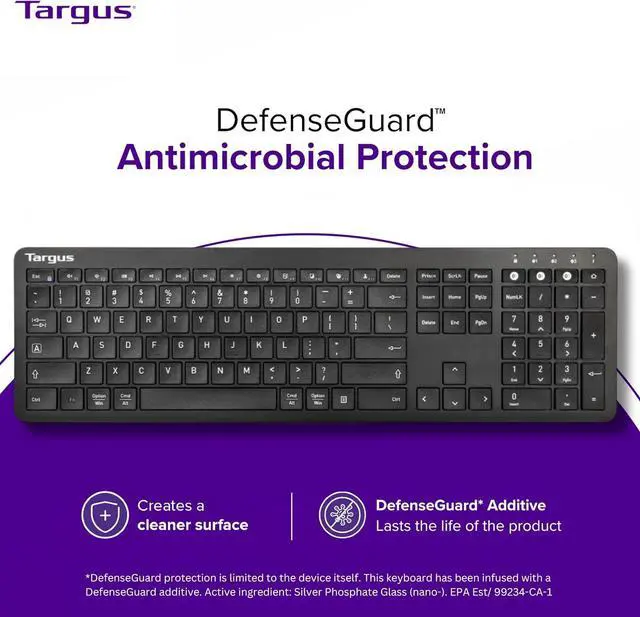 Alt view image 4 of 4 - Targus Full-Size Multi-Device Bluetooth Keyboard - Compatible with Chrome OS, Windows, macOS, iOS, and Android (AKB864US)