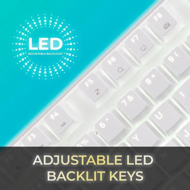 Alt view image 5 of 7 - Adesso AKB-680UW Mechanical Keyboard with Copilot AI Hotkey - Brown Switch, Multi-OS Compatible | Enhanced Productivity with Tactile and Quiet Feel and Multimedia Keys, White