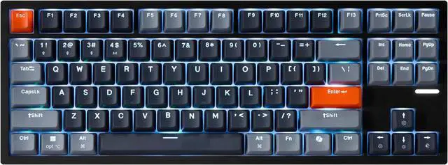 Alt view image 2 of 7 - ADESSO EasyTouch 1100 Wired/Wireless/Bluetooth Multi-OS Illuminated Mechanical VIA Compact Keyboard with Copilot Ai Hotkey