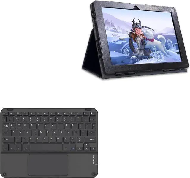Main image of BoxWave Keyboard Compatible with Simbans PicassoTab (10 in) - SlimKeys Bluetooth Keyboard with Trackpad, Portable Slim TouchPad - Jet Black
