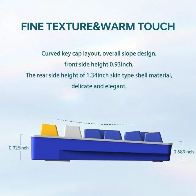 Alt view image 6 of 6 - Thunderobot K104 Wired Mechanical Keyboard, Full-Size 104-Key Layout, Perfect for Work and Gaming Hot-Swappable Sockets, Customizable RGB Backlighting, PBT Keycaps, Blue Whimsy