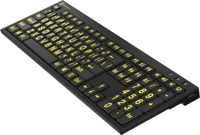 Alt view image 4 of 4 - Logickeyboard XL Print nero Pc slim line yellow on black keyboard compatible with Windows XP, Vista, 7 - 10 -Part: LKBU-LPYB-BJPU-US