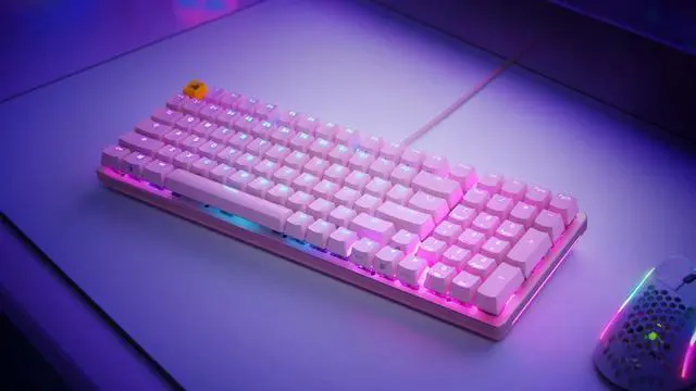 Alt view image 2 of 7 - Glorious Gaming - Custom Keyboard - Hot-Swappable Mechanical Switch - Full Size Pink Wired Keyboard - Low Profile - Cherry Mx Style - Double Shot Key Cap & Linear Switch