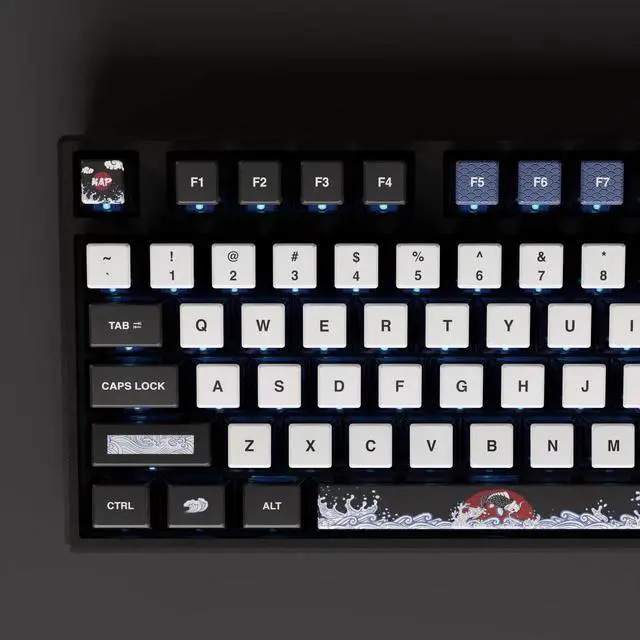 Alt view image 2 of 7 - INLAND MK Pro V3 Ocean Wireless Mechanical Keyboard, 95% Layout VIA Custom Keyboard, IPS Display PBT Keycaps Hot Swappable Huano Brown Switches RGB Backlit 2.4GHz/USB-C/BT5.0 Gaming Keyboard