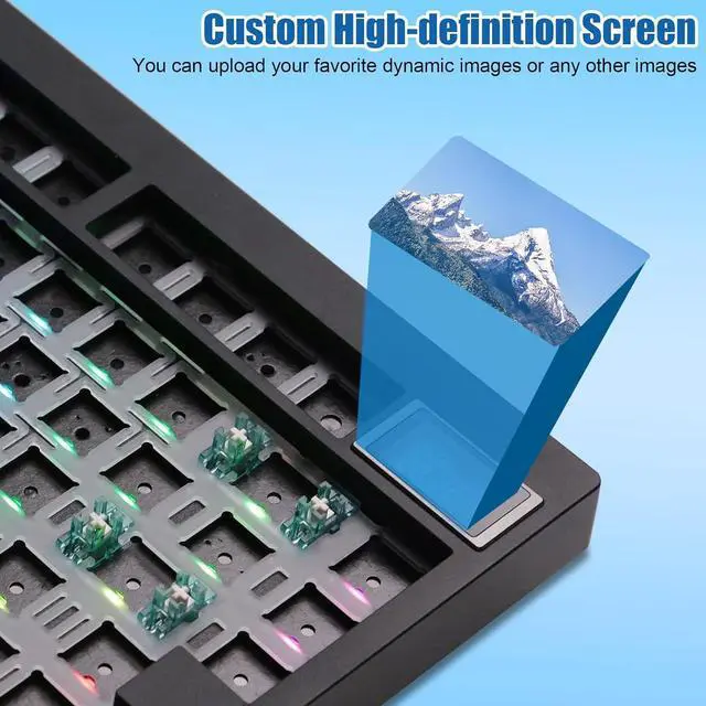 Alt view image 3 of 7 - BOYI GMK81 Barebones Keyboard with Screen,VIA Programmable Tri-Mode BT5.0/2.4G/USB-C Wired Hot Swappable PCB Gasket Mounted 75% Wireless Mechanical Keyboard Custom RGB Gaming DIY Kit(Black)