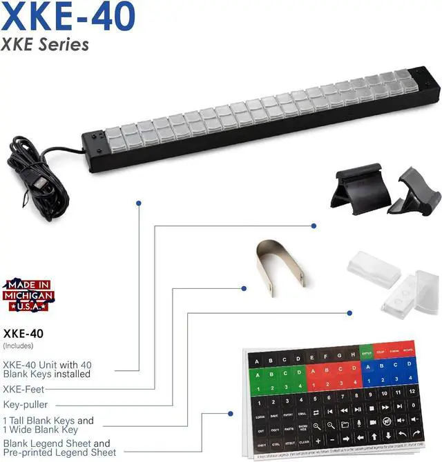 Alt view image 5 of 5 - X-keys XKE-40 USB Programmable Keyboard (Standard)