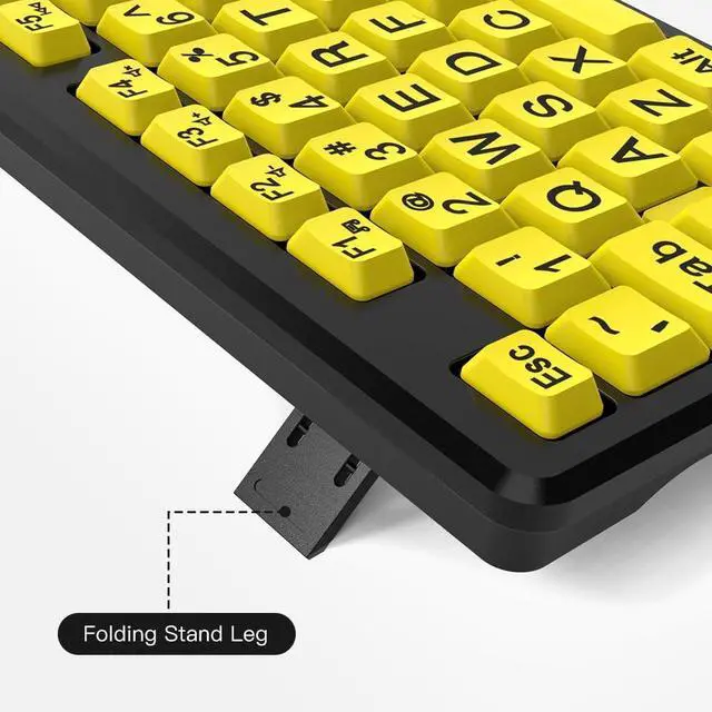 Alt view image 7 of 7 - Large Font Yellow Elderly Keyboard Large Print Computer Keyboard, Wired USB High Contrast Keyboard with Oversized Print Letters, Computer Keyboards Wired Keyboard for Seniors, Elderly