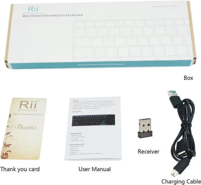 Alt view image 6 of 7 - Rii Mini K12 Ultra Slim Wireless Keyboard with Touchpad for Travel Media Player Game Console (mini k12)