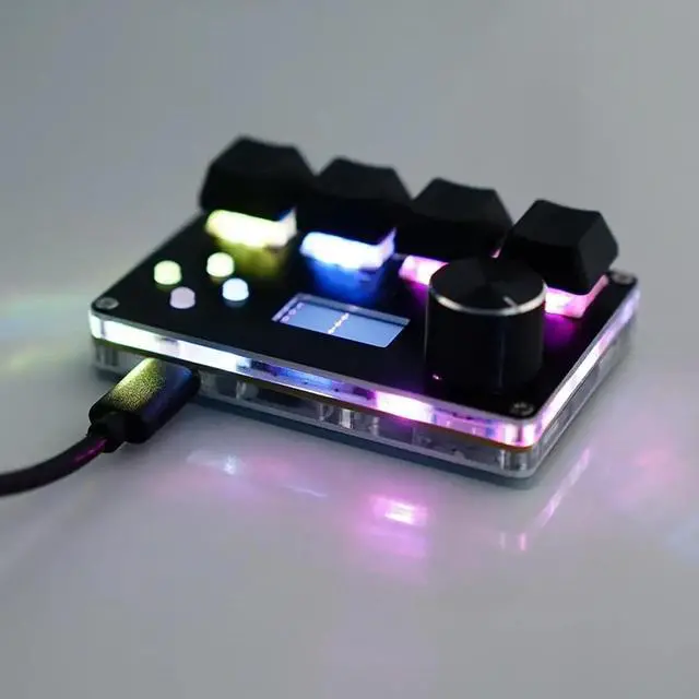 Alt view image 6 of 7 - for SayoDevice OSU O3C Rapid Trigger Mini Keyboard Custom Screen 3 4 Key Konb Copy Paste Programming Macro Gaming Keypad (Black, 4 Keys)