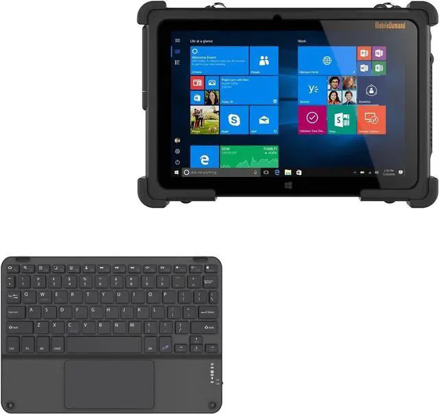 Main image of BoxWave Keyboard Compatible with MobileDemand xTablet Flex 10A - SlimKeys Bluetooth Keyboard with Trackpad, Portable Slim TouchPad - Jet Black