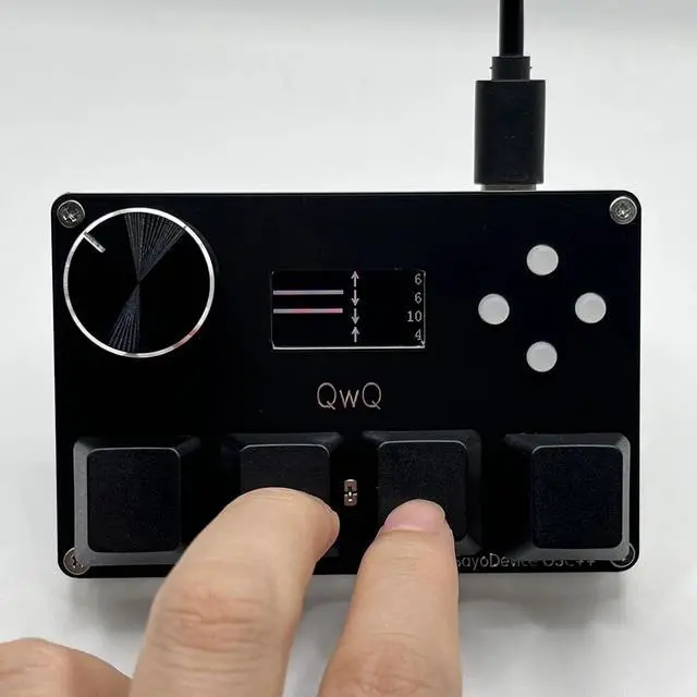 Alt view image 7 of 7 - for SayoDevice OSU O3C Rapid Trigger Mini Keyboard Custom Screen 3 4 Key Konb Copy Paste Programming Macro Gaming Keypad (Black, 4 Keys)