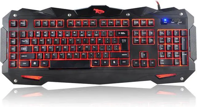 Alt view image 3 of 7 - Cobra - Wired Gaming Keyboard, Spill-Resistant Design, Multimedia Keys, LED Backlit for Desktop, Computer, PC (10)