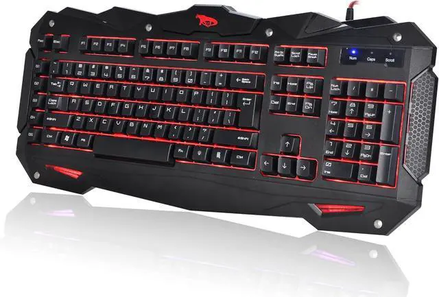 Alt view image 5 of 7 - Cobra - Wired Gaming Keyboard, Spill-Resistant Design, Multimedia Keys, LED Backlit for Desktop, Computer, PC (10)