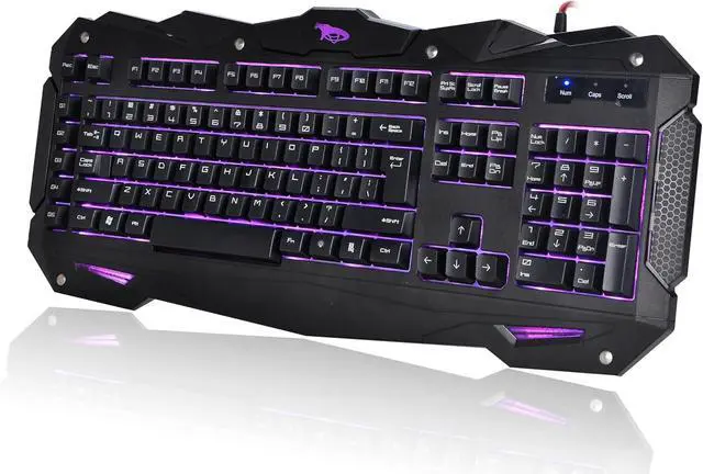 Alt view image 4 of 7 - Cobra - Wired Gaming Keyboard, Spill-Resistant Design, Multimedia Keys, LED Backlit for Desktop, Computer, PC (10)