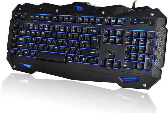 Alt view image 6 of 7 - Cobra - Wired Gaming Keyboard, Spill-Resistant Design, Multimedia Keys, LED Backlit for Desktop, Computer, PC (10)
