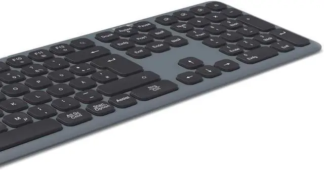 Alt view image 3 of 5 - Hama Wireless Keyboard (Multi Device Keyboard with Radio/Bluetooth, PC, Smartphone, Tablet, Full Format, Battery, Silent Scissor Keys, Multimedia Keys, German QWERTZ Layout) Black