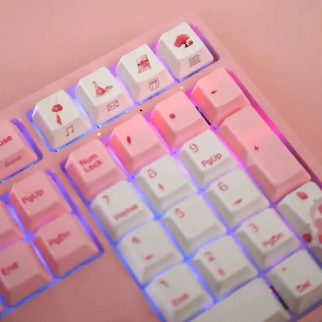 Alt view image 4 of 6 - Varmilo APT108 Sakura R2 Hotswap Wireless RGB Keyboard Cherry MX Red