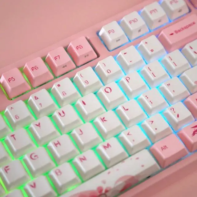 Alt view image 3 of 6 - Varmilo APT108 Sakura R2 Hotswap Wireless RGB Keyboard Cherry MX Red