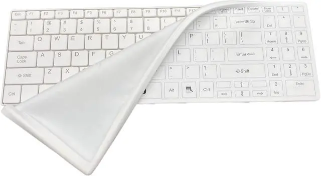 Alt view image 3 of 3 - Man & Machine Its Cool Dual-Mode Wireless Washable Keyboard - White - Compact Design, Full QWERTY Layout with Numeric Keypad, Quick-Disconnect Cable