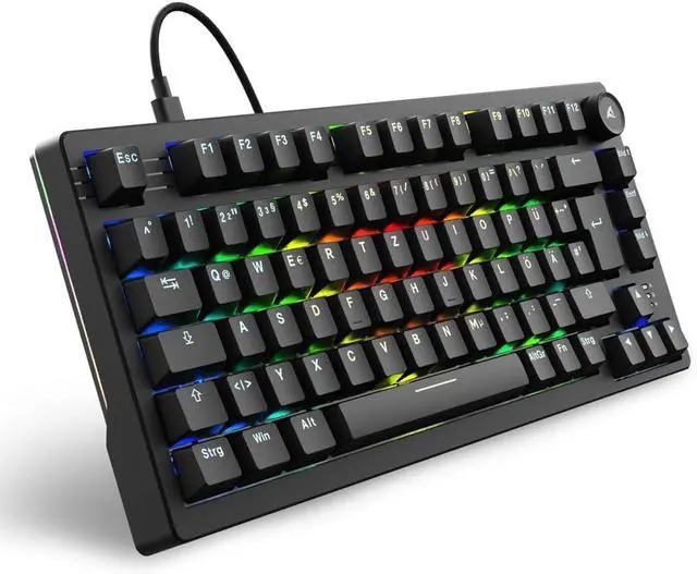 Main image of Sharkoon Skiller SGK25 RGB Gaming Keyboard, 75% Layout, Hot Swap, Huano RED Lubricated Switches, Black
