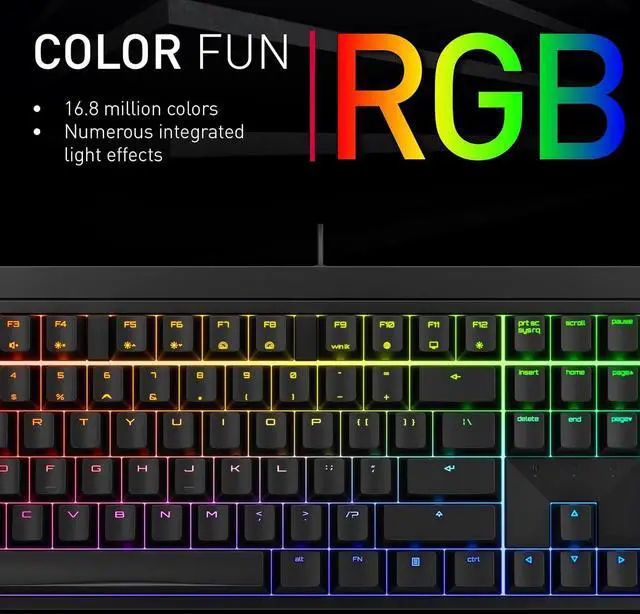 Alt view image 5 of 6 - CHERRY MX 2.0S, Mechanical Gaming Keyboard with RGB Lighting, German Layout (QWERTZ), Wired, Designed in Germany, MX2A Switches Red, White