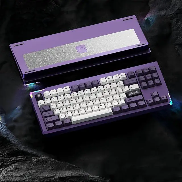 Alt view image 6 of 7 - BOYI STARS80 V2 Aluminum Quick Release Mechanical Keyboard,QMK/VIA Programmable BT5.0/2.4GHz/USB-C Wired Hot Swap Gasket Mounted RGB 8000mAh Wireless CNC Gaming Keyboar(Purple)
