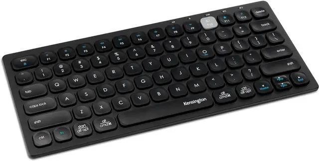 Main image of Kensington wireless keyboard - Multi-device dual wireless compact keyboard; Connects via Bluetooth or USB 3.0, QWERTY UK Layout mini keyboard, Windows, Mac, iOS and ChromeOS compatible