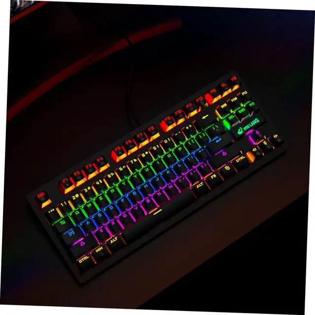 Alt view image 5 of 7 - Gadpiparty 1pc Rainbow Mechanical Gaming Keyboard Ergonomic USB Keyboard Macro Recording Keys Black Backlight for Gaming and Office Use
