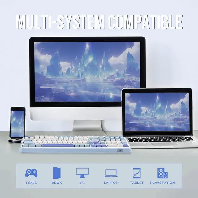 Alt view image 3 of 7 - EPOMAKER TH99 Tri-Mode Wireless Mechanical Keyboard with Numpad+Roseveil Silent Keyboard Switch