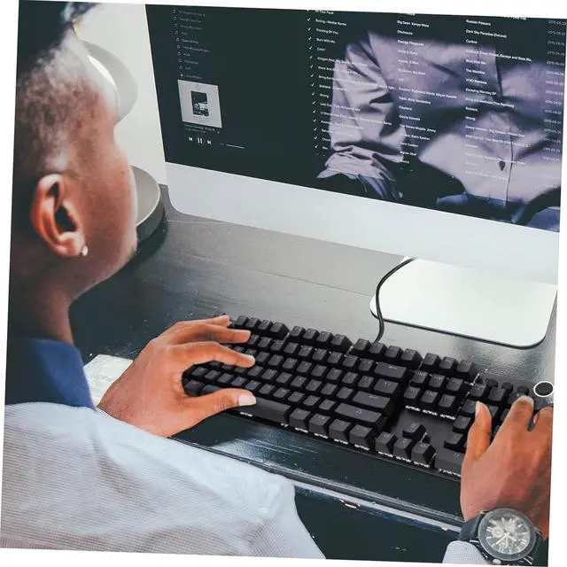 Alt view image 4 of 7 - Hoement Gaming Keyboard RGB Backlight Mechanical Keyboard for Computer Ergonomic Design