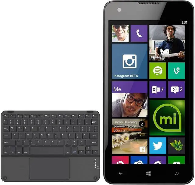 Main image of BoxWave Keyboard Compatible with Mouse Computer Madosma Q501 - SlimKeys Bluetooth Keyboard with Trackpad, Portable Slim TouchPad - Jet Black