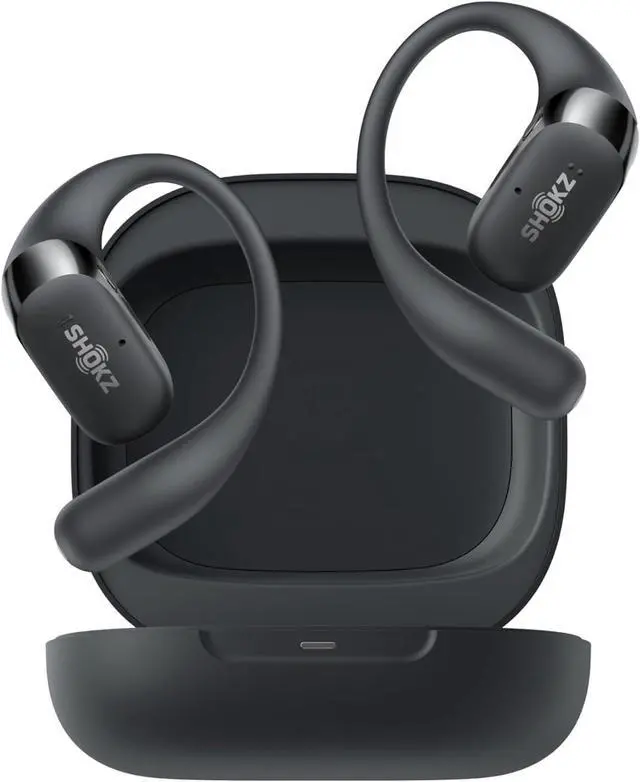 Main image of SHOKZ New OpenFit 2 Open-Ear Headphones, True Wireless Bluetooth Earphones with Microphone, Earhook Earbuds with 48 Hours of Playtime, Fast Charging, IP55 Water-Resistant, with Carrying Bag, Black