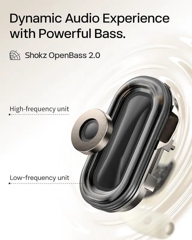Alt view image 4 of 7 - SHOKZ New OpenFit 2 Open-Ear Headphones, True Wireless Bluetooth Earphones with Microphone, Earhook Earbuds with 48 Hours of Playtime, Fast Charging, IP55 Water-Resistant, with Carrying Bag, Black