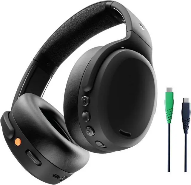 Main image of Skullcandy Crusher ANC 2 Wireless Over-Ear Bluetooth Headphones with Multi-Sensory Bass and Charging Cable, Active Noise Cancelling, Up to 60 Hours Battery, Microphone for iPhone Android - True Black