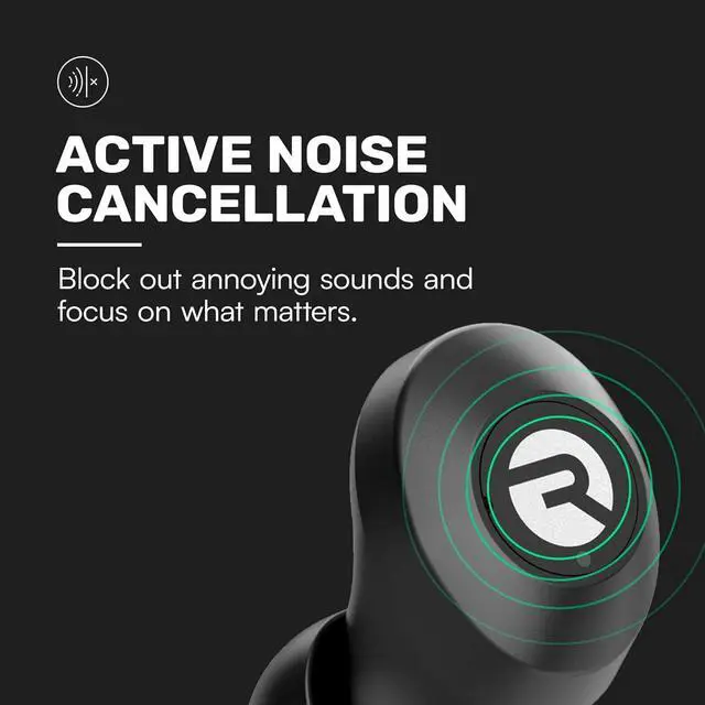 Alt view image 4 of 7 - Raycon Everyday Earbuds Classic Bluetooth Wireless with Microphone - Stereo Sound, Active Noise Canceling, in-Ear Bluetooth Headset True Wireless Earbuds 32 Hours Playtime (Black)