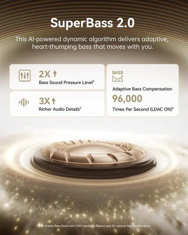 Alt view image 3 of 7 - Baseus Bowie MC1 Pro Open Ear Clip-On Headphones, Hi-Res LDAC & HiFi4 Acoustic Sound, 5g Ultra-Lightweight Comfort, SuperBass 2.0, DNN 4-Mic AI Clear Calls, IP67 Waterproof, Bluetooth 6.0