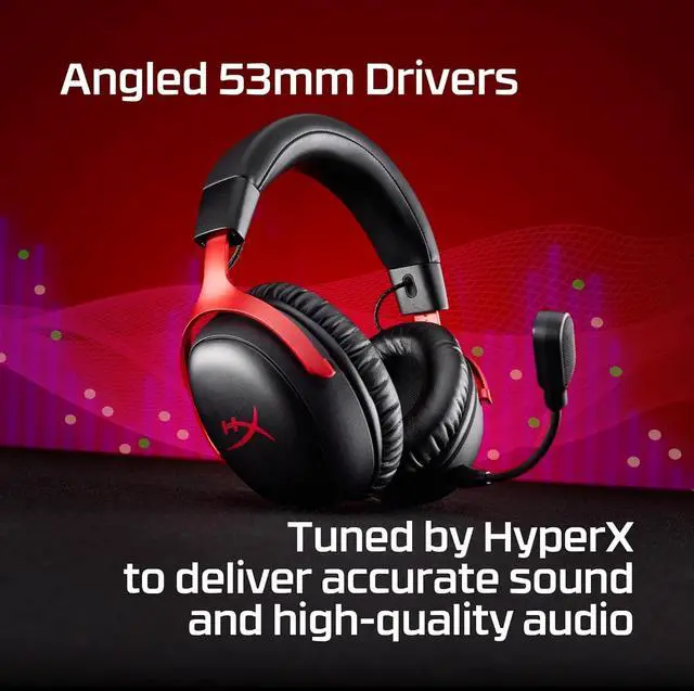 Alt view image 4 of 7 - HyperX Cloud III S  Wireless Gaming Headset for Multi-Platform, 2.4GHz, Bluetooth, Battery Life up to 120 Hours 2.4GHz / 200 Hours Bluetooth, 53mm Angled Drivers, Detachable Mic  Black