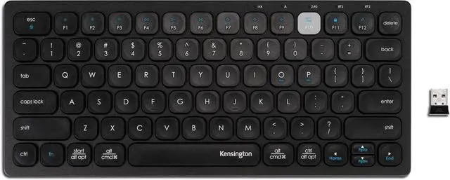 Alt view image 2 of 4 - Kensington Compact Multi-Devices Dual Wireless Keyboard QWERTY Layout; Bluetooth, Windows, Mac, iOS and ChromeOS compatible, K75502WW