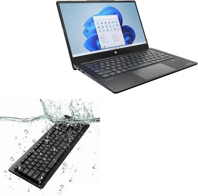 Main image of BoxWave Keyboard Compatible with Gateway Ultra Slim Note Book GWTC71427 (14.1 in) - AquaProof USB Keyboard, Washable Waterproof Water Resistant - Jet Black