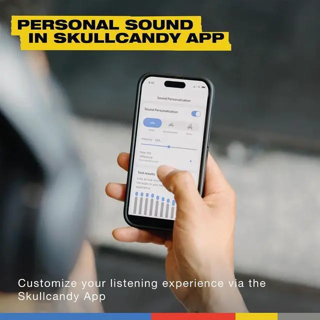 Alt view image 4 of 6 - Skullcandy Crusher 540 Active Wireless Bluetooth Headphones with Multi-Sensory Bass, Noise Isolating Over-Ear Fit, Sweat and Water Resistant, 40 Hours Battery, Microphone for iPhone Android - Concrete