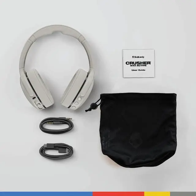 Alt view image 5 of 6 - Skullcandy Crusher 540 Active Wireless Bluetooth Headphones with Multi-Sensory Bass, Noise Isolating Over-Ear Fit, Sweat and Water Resistant, 40 Hours Battery, Microphone for iPhone Android - Concrete