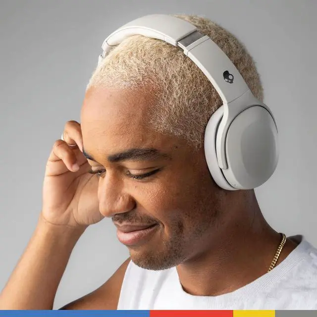 Alt view image 6 of 6 - Skullcandy Crusher 540 Active Wireless Bluetooth Headphones with Multi-Sensory Bass, Noise Isolating Over-Ear Fit, Sweat and Water Resistant, 40 Hours Battery, Microphone for iPhone Android - Concrete