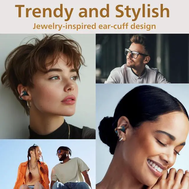 Alt view image 3 of 7 - JVC Nearphones Open Ear True Wireless Headphones - Open Ear Earbuds - Bluetooth 5.3-24H Playback - IPX4 Water Resistant - Built-in Mic - Awareness & Comfort - Ear Clip Earbuds - HANP1T