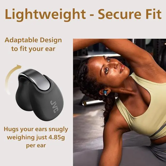 Alt view image 4 of 7 - JVC Nearphones Open Ear True Wireless Headphones - Open Ear Earbuds - Bluetooth 5.3-24H Playback - IPX4 Water Resistant - Built-in Mic - Awareness & Comfort - Ear Clip Earbuds - HANP1T