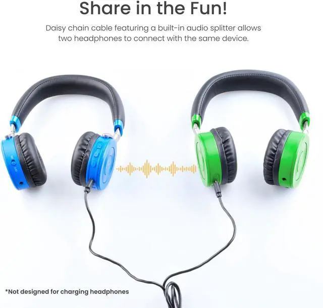 Alt view image 4 of 7 - Puro Sound Labs JuniorJam Plus Volume-Limiting Wireless Bluetooth Headphones for Kids, Secure Audio with Adjustable On-Ear Design, 22-Hour Battery, Ideal for Tablets, Smartphones & PCs - Blue