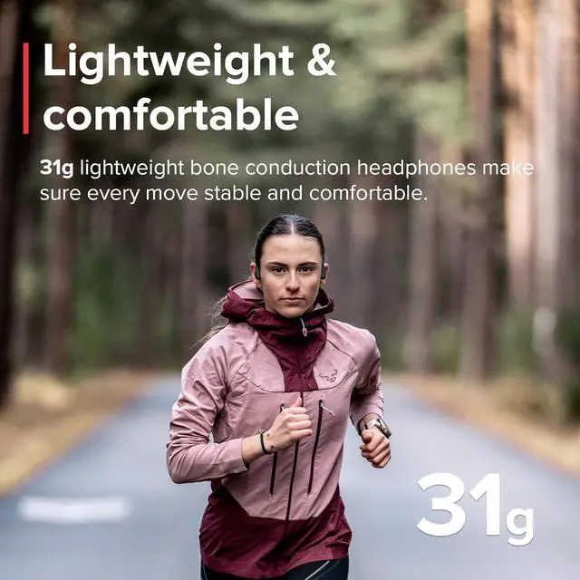 Alt view image 3 of 7 - SUUNTO Sonic Open-Ear Bone Conduction Sports Headphone, Bluetooth Wireless Headset w/Enhanced Bass & Multipoint Connection, 10H Playtime w/Fast Charging, Built-in Dual Mics, Waterproof & Lightweight