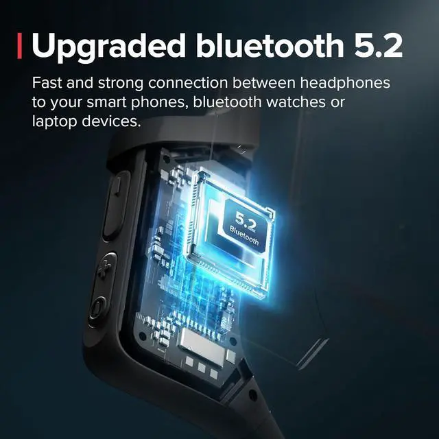 Alt view image 5 of 7 - SUUNTO Sonic Open-Ear Bone Conduction Sports Headphone, Bluetooth Wireless Headset w/Enhanced Bass & Multipoint Connection, 10H Playtime w/Fast Charging, Built-in Dual Mics, Waterproof & Lightweight
