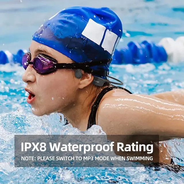 Alt view image 2 of 7 - Tayogo Swimming Headphones, IPX68 Waterproof Bone Conduction Headphone Bluetooth 5.4, Open Ear Headset,32G of MP3 Player, Running, Cycling, Earbuds Underwater